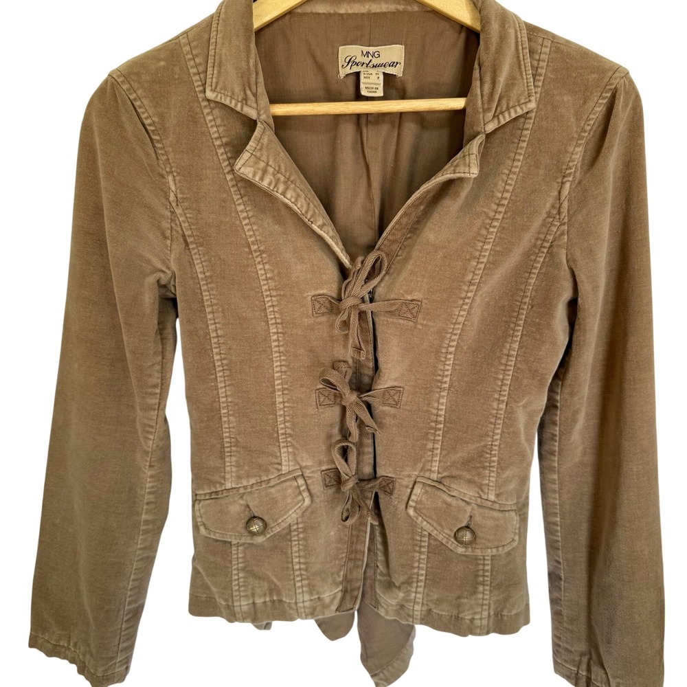 MNG Mango brown velvet-like jacket size Small